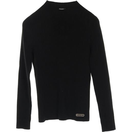 CHANEL Pre-Owned - maglione coco mark 1986-1988 - donna - viscosa/lana/poliammide - 40 - nero