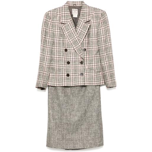 Celine Pre-Owned - tailleur con gonna 1990-2000 - donna - cupro (bemberg)/seta/lana - 40 - grigio