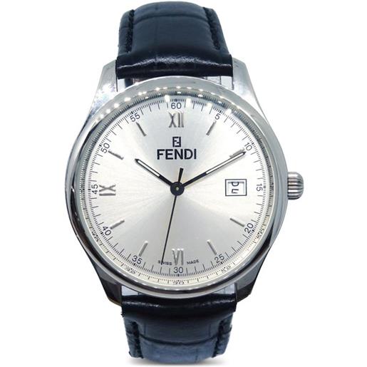 Fendi Pre-Owned - orologio 210g 35mm anni '90-2000 - donna - acciaio inossidabile/pelle di coccodrillo - taglia unica - argento