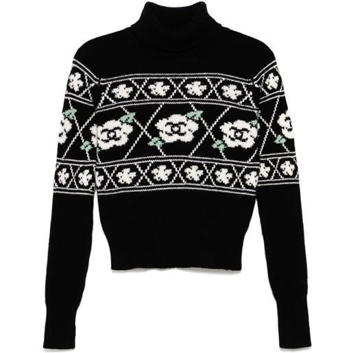 CHANEL Pre-Owned - maglione a maniche lunghe 1995 - donna - cashmere - 40 - nero