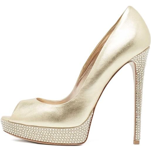 Le Silla - pumps a punta aperta pre-owned - donna - pelle di vitello/pelle di vitello/pelle di vitello - 38.5 - oro