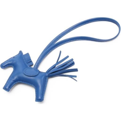 Hermès Pre-Owned - portachiavi rodeo pm in pelle 2022 - donna - pelle di agnello - taglia unica - blu