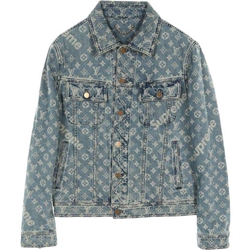Louis Vuitton Pre-Owned - x supreme giacca denim con monogramma anni 2010 - uomo - cotone - 44 - blu