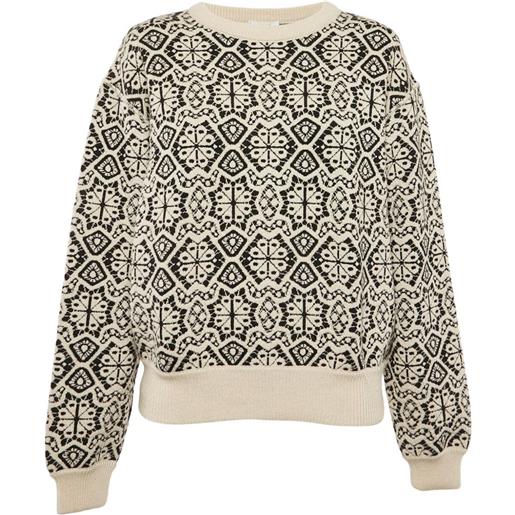 Chloé Pre-Owned - maglione girocollo a intarsio - donna - lana - l - toni neutri