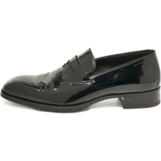 TOM FORD - mocassini con finitura verniciata - uomo - pelle/pelle/pelle - 41.5 - nero