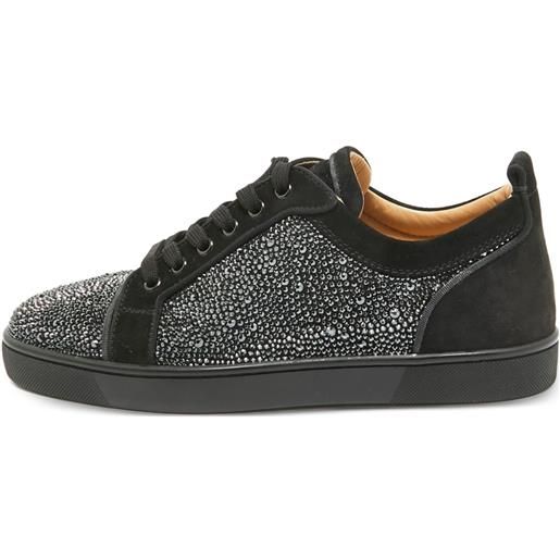 Christian Louboutin Pre-Owned - sneakers louis junior strass - uomo - pelle/gomma/pelle scamosciata - 40.5 - nero