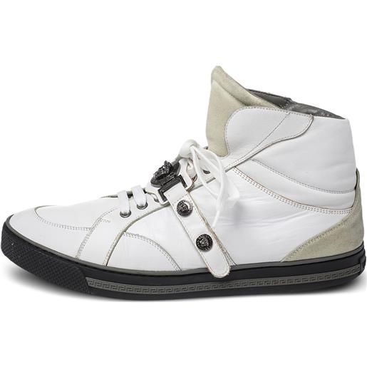 Versace Pre-Owned - sneakers in pelle - uomo - gomma/pelle/pelle - 45 - bianco