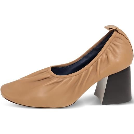 Celine Pre-Owned - pumps con punta quadrata 70mm - donna - pelle/gomma/pelle/pelle - 39 - toni neutri