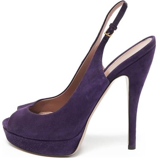 Gucci Pre-Owned - pumps in pelle scamosciata 115mm - donna - pelle di vitello/pelle di vitello/pelle scamosciata di vitello - 39 - viola