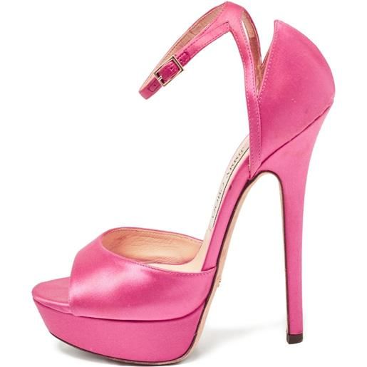 Jimmy Choo Pre-Owned - sandali in raso 150mm - donna - pelle di vitello/raso/pelle di vitello - 37.5 - rosa