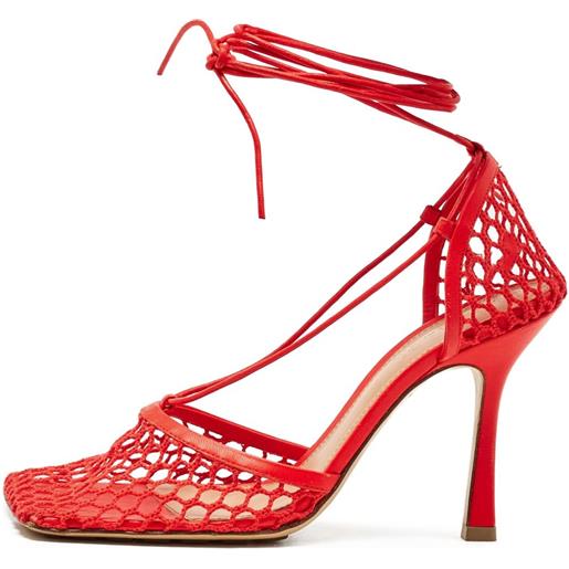 Bottega Veneta Pre-Owned - pumps in rete 95mm - donna - pelle/gomma/pelle/pelle/rete (mesh) - 38 - rosso