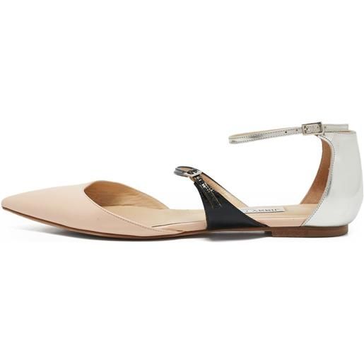 Jimmy Choo Pre-Owned - pumps in pelle a suola piatta - donna - pelle/pelle/pelle - 39.5 - toni neutri