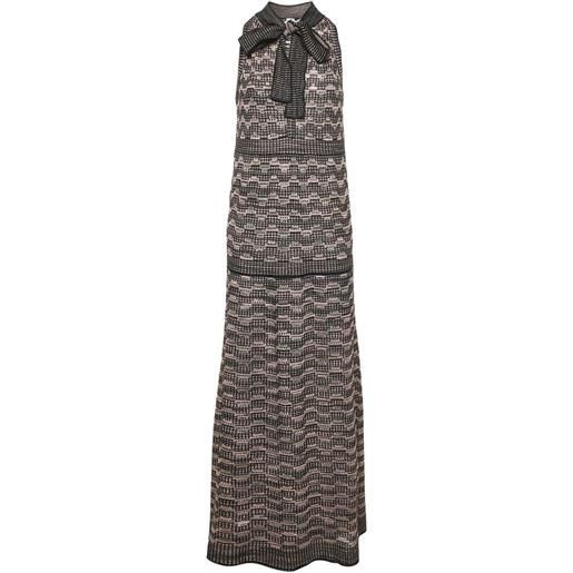 Missoni Pre-Owned - abito lungo con stampa astratta - donna - cotone/poliammide/fibra metallica - m - nero