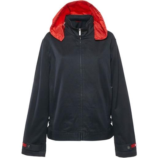 Carolina Herrera Vintage - giacca con cappuccio - donna - cotone - l - blu