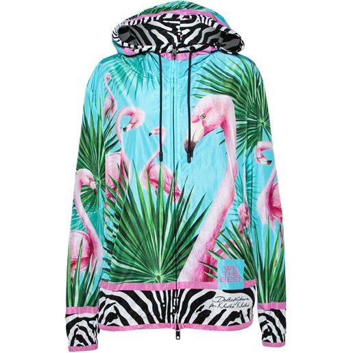 Dolce & Gabbana Pre-Owned - x dj khaled felpa con stampa e cappuccio - donna - poliammide/poliammide - xl - blu