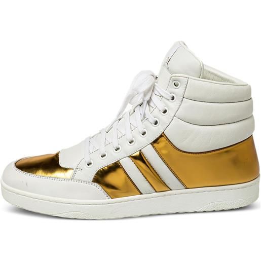 Gucci Pre-Owned - sneakers con design a inserti - uomo - pelle/pelle/gomma - 43.5 - bianco