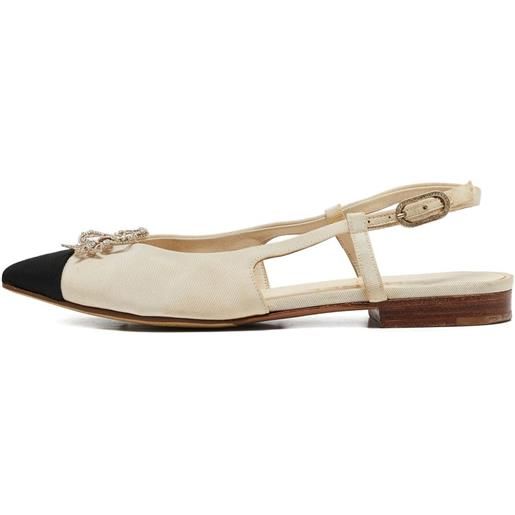 CHANEL Pre-Owned - ballerine con fiocco - donna - pelle/pelle/tela - 35.5 - toni neutri