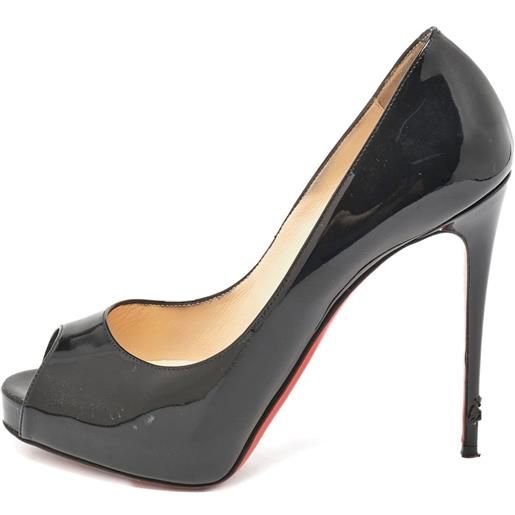 Christian Louboutin Pre-Owned - pumps in pelle con tacco 125mm - donna - pelle lucida/pelle/pelle - 38 - nero