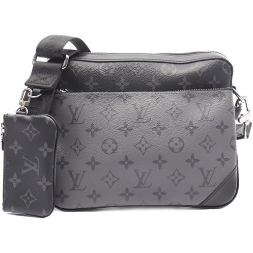 Louis Vuitton Pre-Owned - borsa messenger eclipse 2021 - uomo - pvc/pelle/tessuto - taglia unica - nero