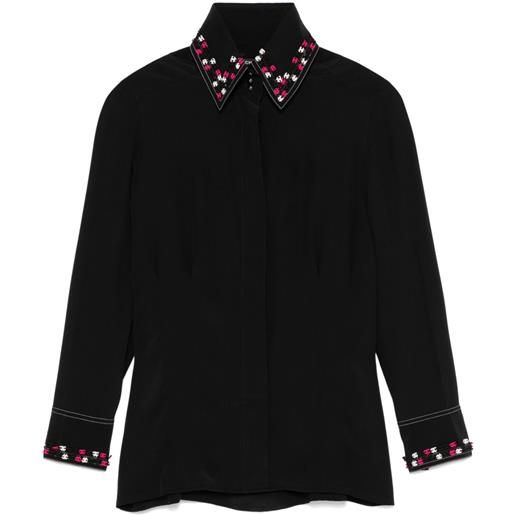 CHANEL Pre-Owned - blusa in seta 2004 - donna - seta - 36 - nero