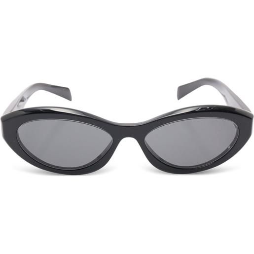 Prada Pre-Owned - occhiali da sole ovali anni 2010 - donna - acetato - taglia unica - nero
