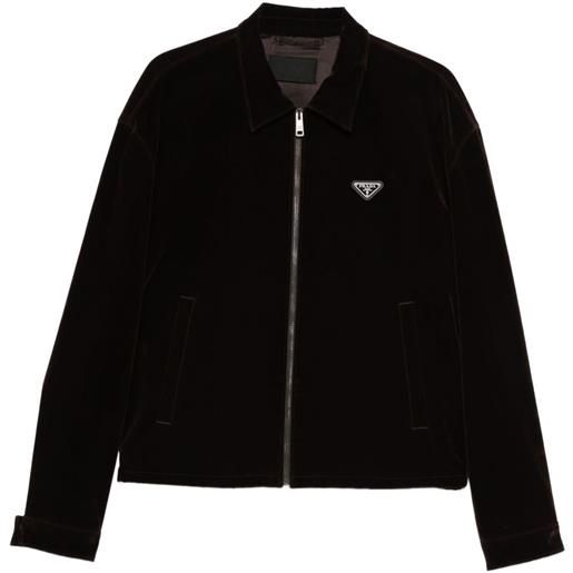 Prada Pre-Owned - giacca con zip - uomo - cotone/elastam/viscosa/viscosa - l - marrone