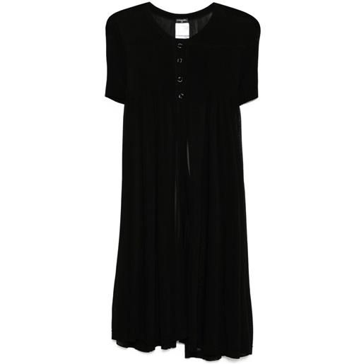 CHANEL Pre-Owned - cardigan lungo 2007 - donna - rayon - 40 - nero