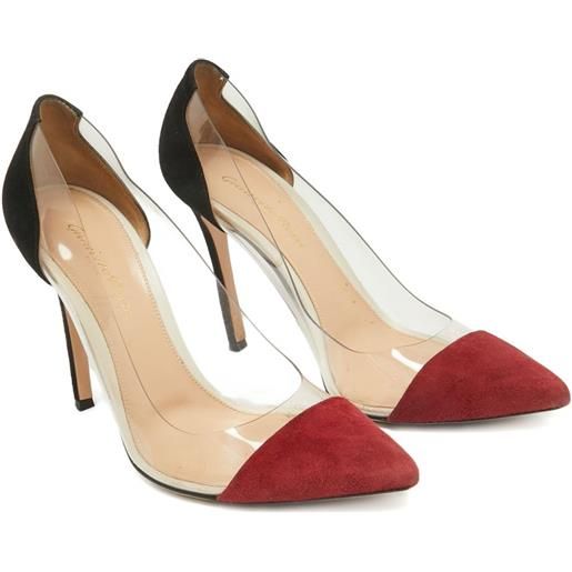 Gianvito Rossi - pumps a punta 105mm pre-owned - donna - pvc/pvc/pelle/pelle scamosciata/pelle/gomma - 38 - bianco