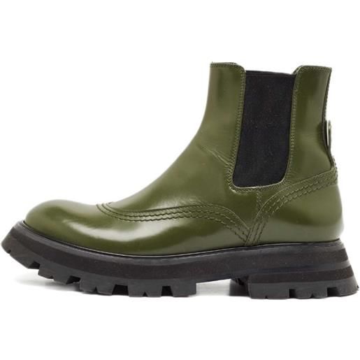 Alexander McQueen Pre-Owned - stivali wander - donna - gomma/pelle di vitello/pelle di vitello - 38 - verde