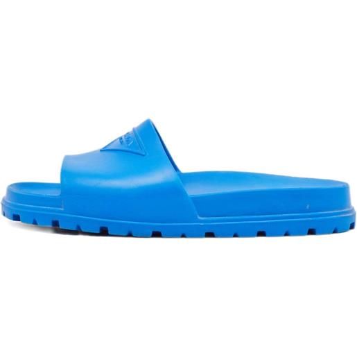 Prada Pre-Owned - sandali slides con logo goffrato - uomo - gomma/gomma/gomma - 42 - blu