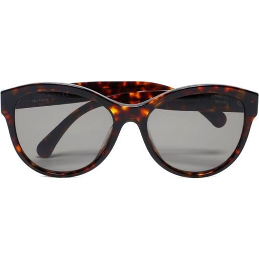 CHANEL Pre-Owned - occhiali da sole con effetto tartarugato 2000-2020 - donna - acetato - taglia unica - marrone