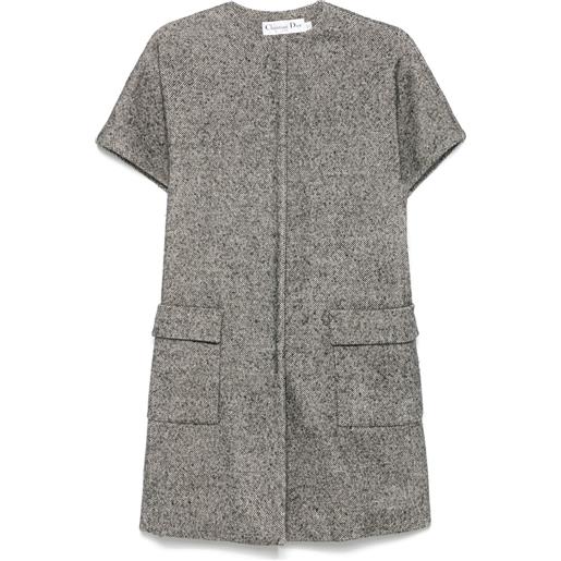 Christian Dior Pre-Owned - cappotto in tweed anni 2010 - donna - seta/lycra/elastam/poliammide/lana - 36 - nero