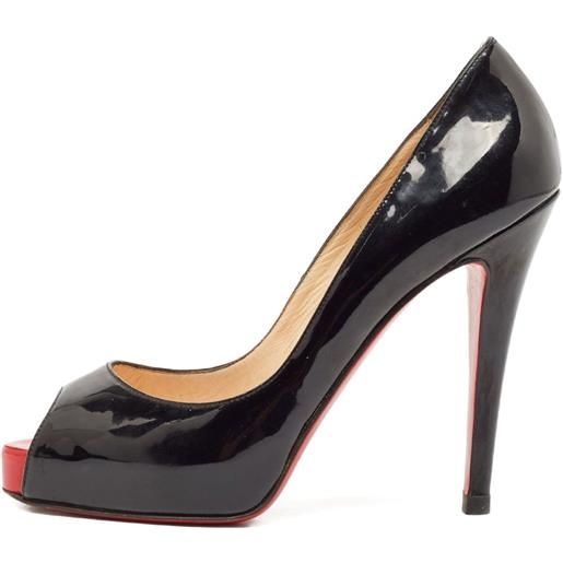 Christian Louboutin Pre-Owned - pumps in pelle con tacco 115mm - donna - pelle/pelle/pelle lucida - 37 - nero