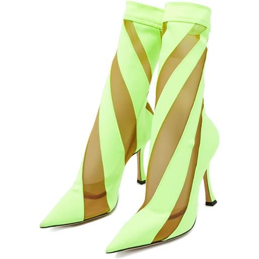 Jimmy Choo Pre-Owned - x mugler stivali a punta 110mm - donna - rete (mesh)/rete (mesh)/pelle/nylon - 39 - verde