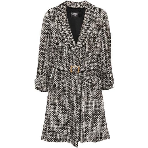 CHANEL Pre-Owned - cappotto in tweed 1990-2000 - donna - rayon/lana/poliestere - taglia unica - nero