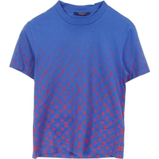 Louis Vuitton Pre-Owned - t-shirt con monogramma sfumato anni 2010 - uomo - cotone - xs - blu