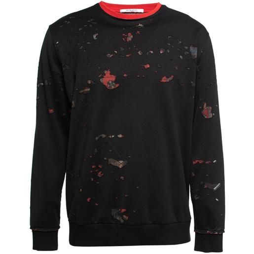 Givenchy Pre-Owned - maglione con effetto vissuto 2023 - uomo - poliestere/cotone - xs - nero