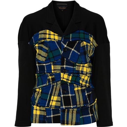 Comme Des Garçons Pre-Owned - giacca con design patchwork 1999 - donna - nylon/lana/poliuretano - s - nero