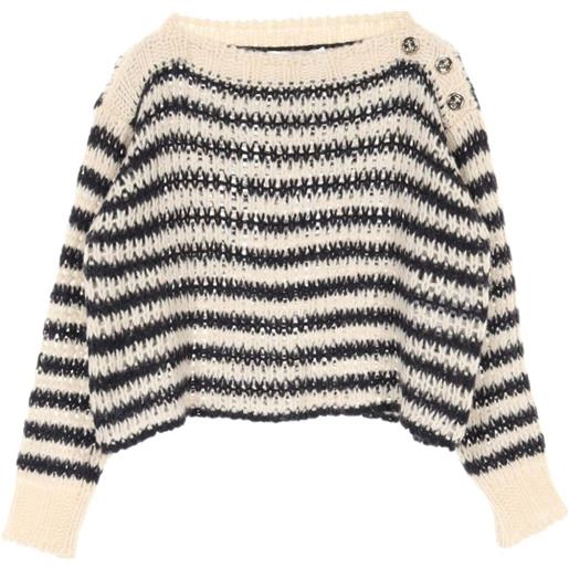 Christian Dior Pre-Owned - maglione a righe anni 2010 - donna - alpaca - 36 - toni neutri