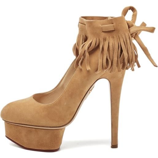 Charlotte Olympia - pumps in pelle scamosciata 140mm - donna - pelle/pelle scamosciata/gomma/pelle - 34 - toni neutri