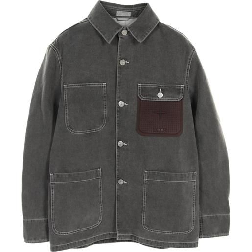 Christian Dior Pre-Owned - x stone island giacca denim anni 2010 - uomo - cotone - 46 - grigio