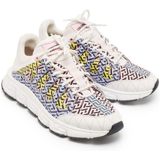 Versace Pre-Owned - sneakers trigreca - uomo - tela/sughero/pelle/tessuto/gomma - 45 - bianco