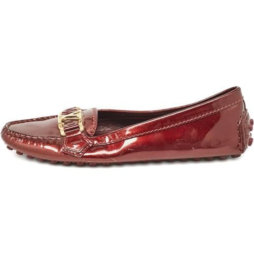 Louis Vuitton Pre-Owned - mocassini in pelle - donna - pelle verniciata/pelle di vitello/gomma - 35.5 - rosso