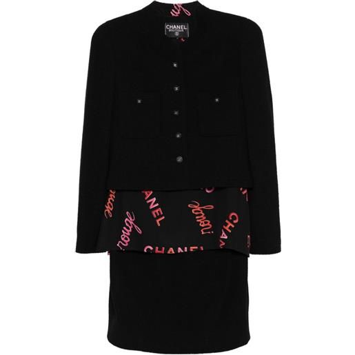 CHANEL Pre-Owned - tailleur con gonna 1990-2000 - donna - lana/nylon - taglia unica - nero