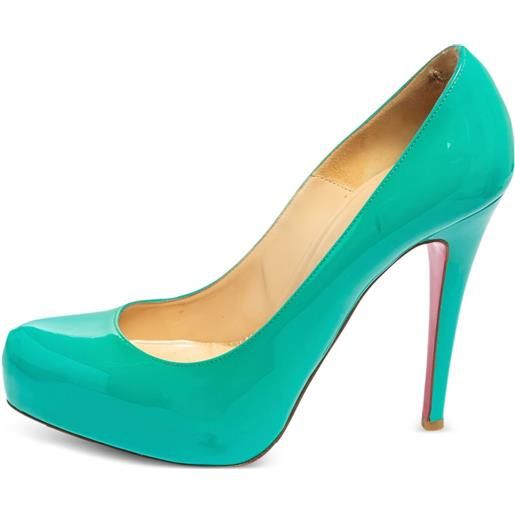 Christian Louboutin Pre-Owned - pumps rolando in pelle verniciata 115mm - donna - pelle/gomma/pelle/pelle lucida - 37 - verde