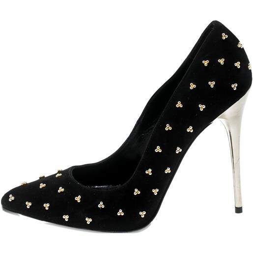 Alexander McQueen Pre-Owned - pumps con borchie 120mm 2023 - donna - pelle di vitello/pelle scamosciata di vitello/pelle di vitello - 37 - nero