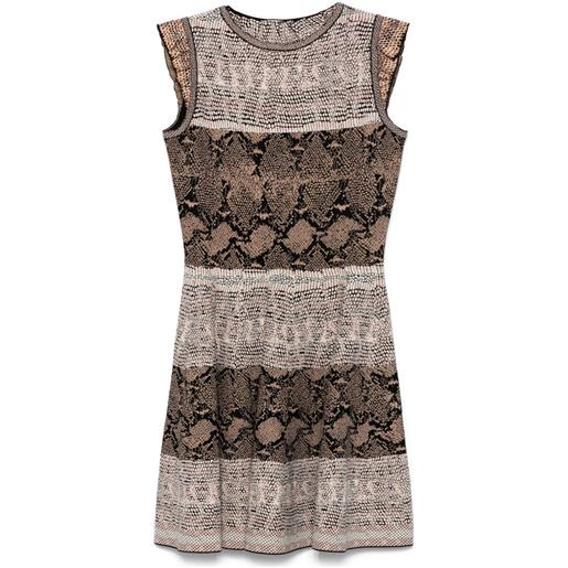 Alexander McQueen Pre-Owned - abito corto con stampa anni 2000 - donna - viscosa/poliestere - m - toni neutri