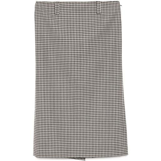 Miu Miu Pre-Owned - gonna 2022 - donna - mohair/lana vergine - 38 - toni neutri