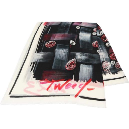 CHANEL Pre-Owned - scialle con stampa astratta 1986-1988 - donna - cashmere - taglia unica - nero