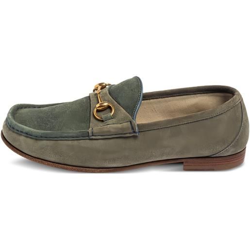 Gucci Pre-Owned - mocassini con morsetto - uomo - pelle/pelle/pelle scamosciata - 42 - grigio